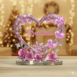 Sweethearts Christmas Gift for Grandma, Mom - Personalized Custom Shaped Acrylic Plaque