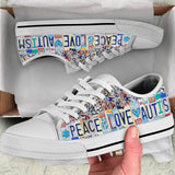 Paix, amour et autisme - Chaussures basses de sensibilisation à l'autisme 0921