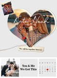 We Will Be Together Forever - Personalized Couple Heart Calender Lamp