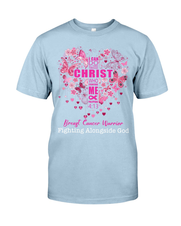 Je peux tout faire grâce au Christ qui me fortifie - T-shirt et sweat-shirt de sensibilisation au cancer du sein 0822