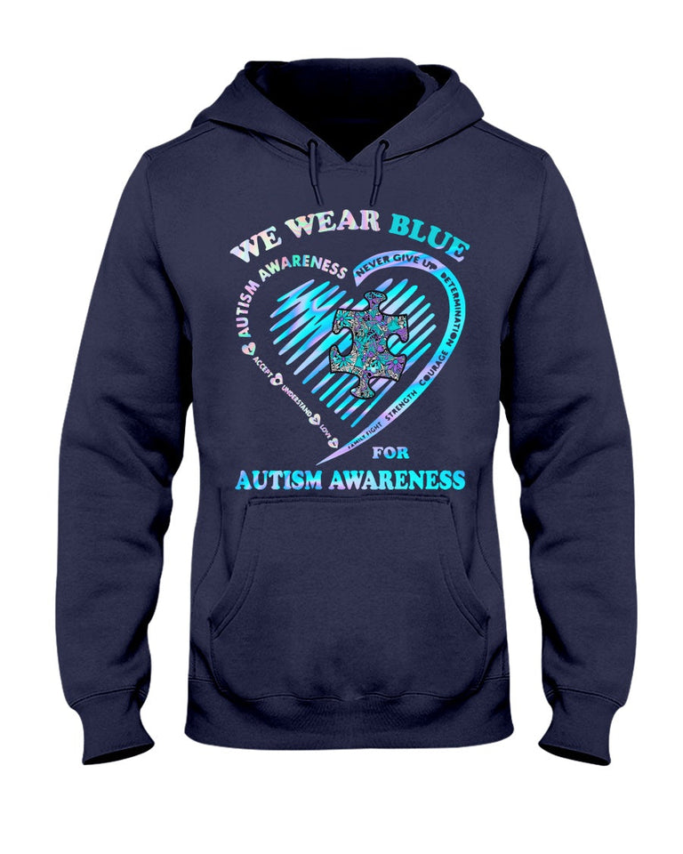 Nous portons du bleu pour la sensibilisation à l'autisme - T-shirt et sweat à capuche 0921