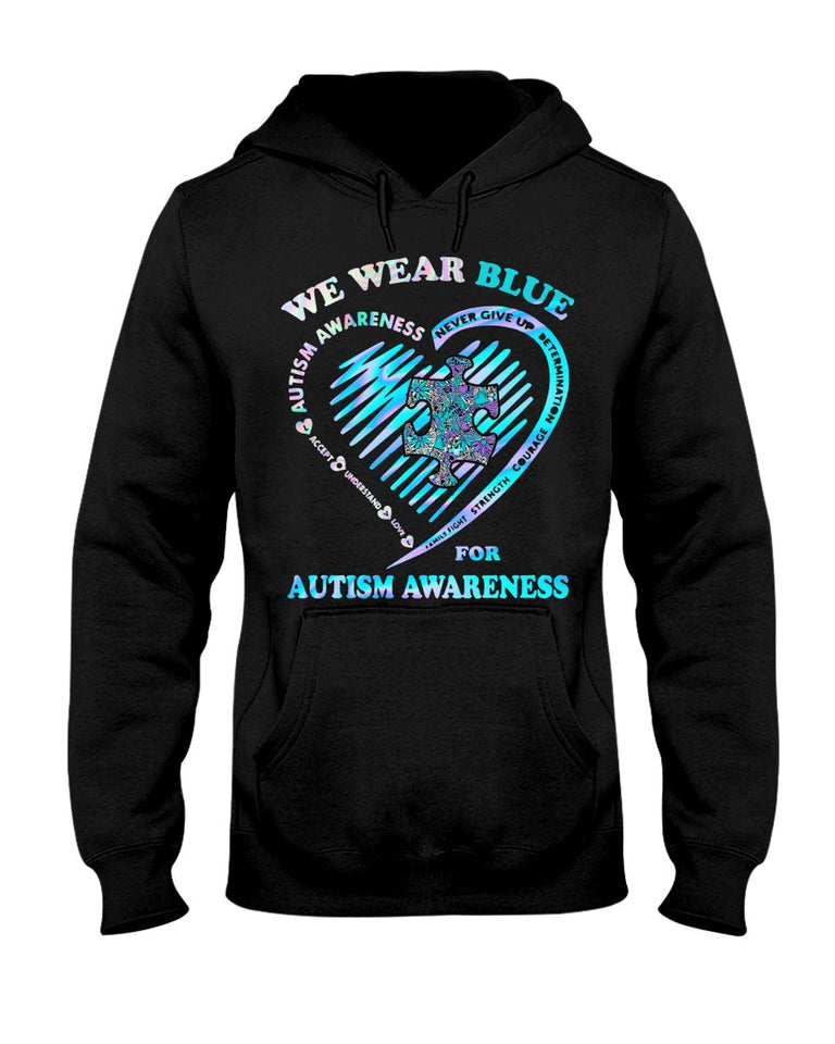 Nous portons du bleu pour la sensibilisation à l'autisme - T-shirt et sweat à capuche 0921