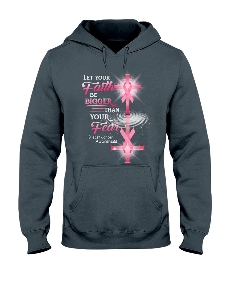 Que votre foi soit plus forte que votre peur - T-shirt et sweat à capuche de sensibilisation au cancer du sein 0822