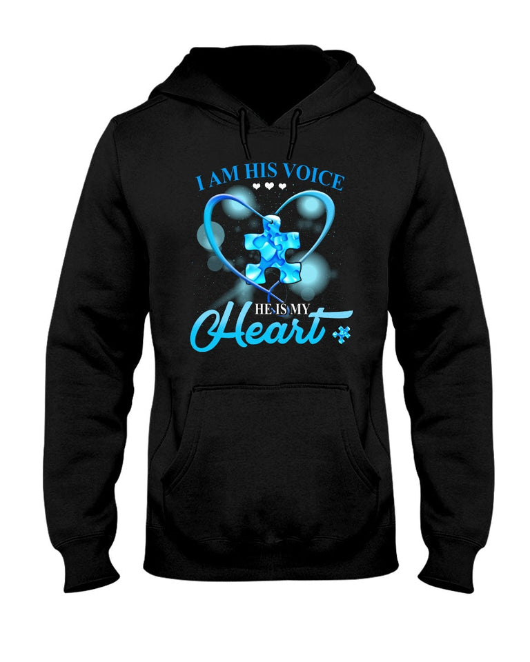 Je suis sa voix, il est mon cœur - T-shirt et sweat à capuche de sensibilisation à l'autisme 0520