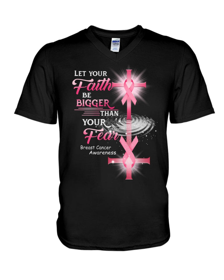 Que votre foi soit plus forte que votre peur - T-shirt et sweat à capuche de sensibilisation au cancer du sein 0822