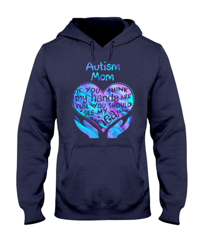 Maman d'enfant autiste, tu devrais voir mon cœur - T-shirt et sweat à capuche de sensibilisation à l'autisme 0520