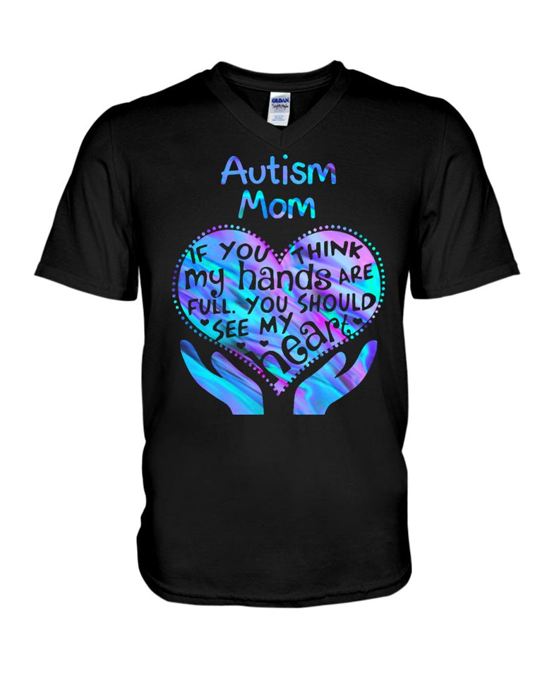 Maman d'enfant autiste, tu devrais voir mon cœur - T-shirt et sweat à capuche de sensibilisation à l'autisme 0520