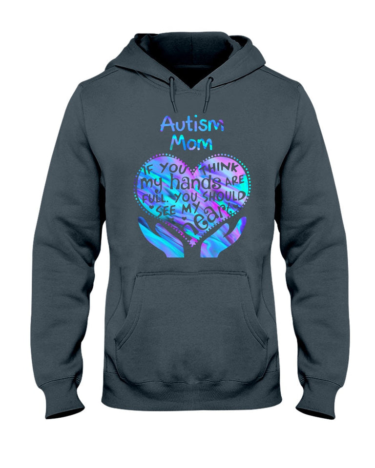 Maman d'enfant autiste, tu devrais voir mon cœur - T-shirt et sweat à capuche de sensibilisation à l'autisme 0520