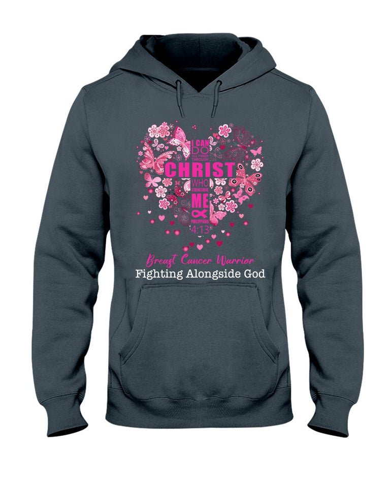 Je peux tout faire grâce au Christ qui me fortifie - T-shirt et sweat-shirt de sensibilisation au cancer du sein 0822