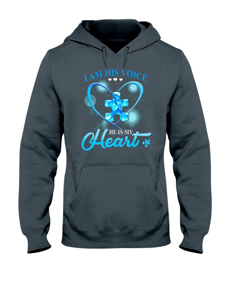 Je suis sa voix, il est mon cœur - T-shirt et sweat à capuche de sensibilisation à l'autisme 0520