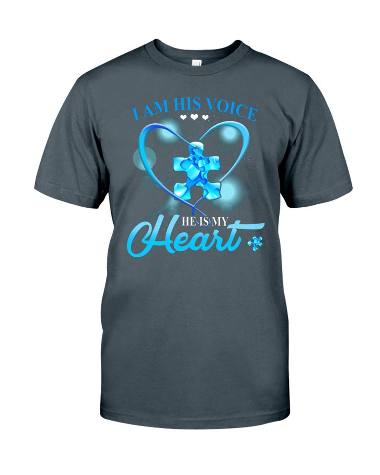 Je suis sa voix, il est mon cœur - T-shirt et sweat à capuche de sensibilisation à l'autisme 0520