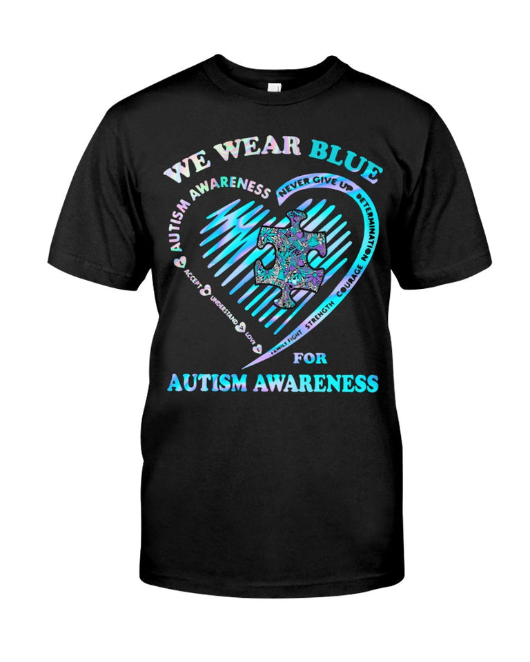Nous portons du bleu pour la sensibilisation à l'autisme - T-shirt et sweat à capuche 0921