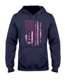 Sensibilisation au cancer du sein avec le drapeau américain - T-shirt et sweat-shirt de sensibilisation au cancer du sein 0822