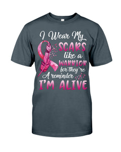 I Wear My Scars Like A Warrior - Breast Cancer Awareness T-shirt and Hoodie 0822
