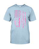 Sensibilisation au cancer du sein avec le drapeau américain - T-shirt et sweat-shirt de sensibilisation au cancer du sein 0822