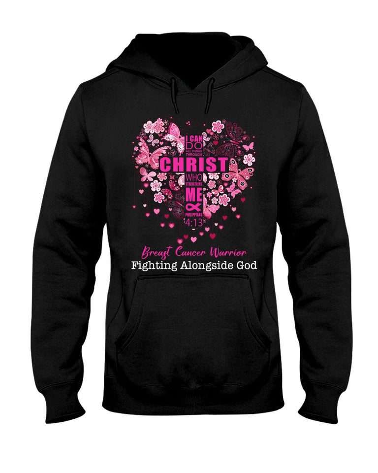 Je peux tout faire grâce au Christ qui me fortifie - T-shirt et sweat-shirt de sensibilisation au cancer du sein 0822