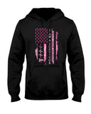 Sensibilisation au cancer du sein avec le drapeau américain - T-shirt et sweat-shirt de sensibilisation au cancer du sein 0822
