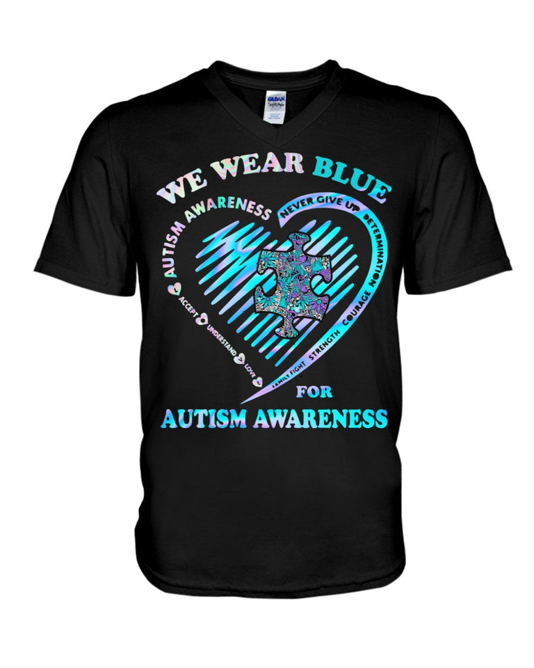 Nous portons du bleu pour la sensibilisation à l'autisme - T-shirt et sweat à capuche 0921