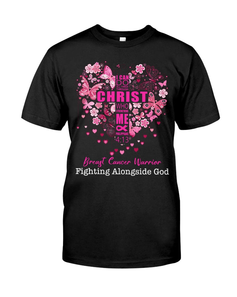 Je peux tout faire grâce au Christ qui me fortifie - T-shirt et sweat-shirt de sensibilisation au cancer du sein 0822