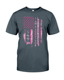 Sensibilisation au cancer du sein avec le drapeau américain - T-shirt et sweat-shirt de sensibilisation au cancer du sein 0822