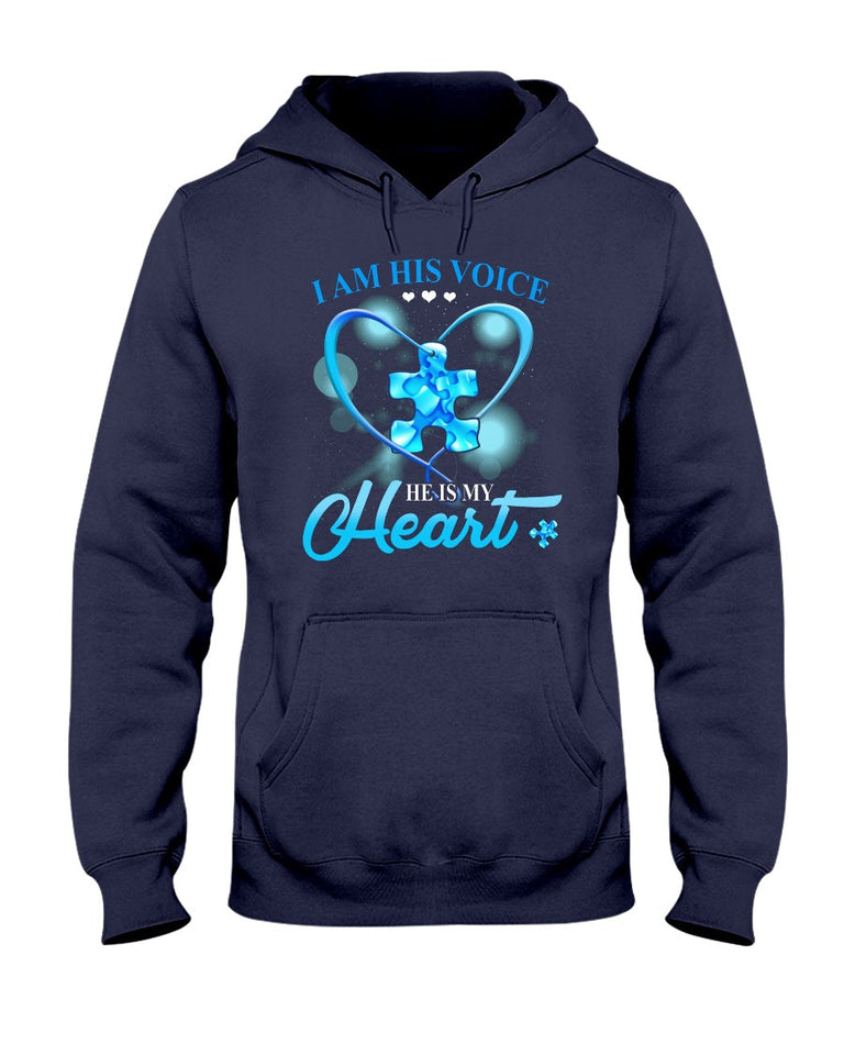 Je suis sa voix, il est mon cœur - T-shirt et sweat à capuche de sensibilisation à l'autisme 0520