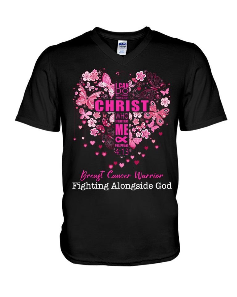 Je peux tout faire grâce au Christ qui me fortifie - T-shirt et sweat-shirt de sensibilisation au cancer du sein 0822