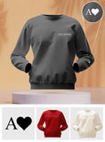 Custom Engraved Embroidery Round Neck Roman Numeral Date - Personalized Couple Sweatshirt