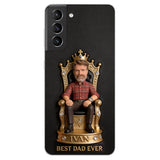 The King Dad - Personalized Father 3D Embossed Leather Phone Case