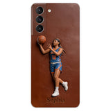 Love Basketball - Personalized Basketball Leather Phone Case