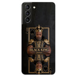 Black King - Personalized African American 3D Embossed Leather Phone Case