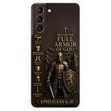 Put On The Full Amor Of God, Gift for Christians - Personalized Christian 3D Embossed Leather Phone Case
