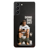 Doing Dad Shit - Personalized Father 3D Embossed Leather Phone Case