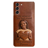 The Moment Your Heart Stopped - Personalized Memorial 3D Embossed Leather Phone Case