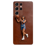 Love Basketball - Personalized Basketball Leather Phone Case