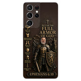Put On The Full Amor Of God, Gift for Christians - Personalized Christian 3D Embossed Leather Phone Case
