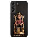 The King Dad - Personalized Father 3D Embossed Leather Phone Case