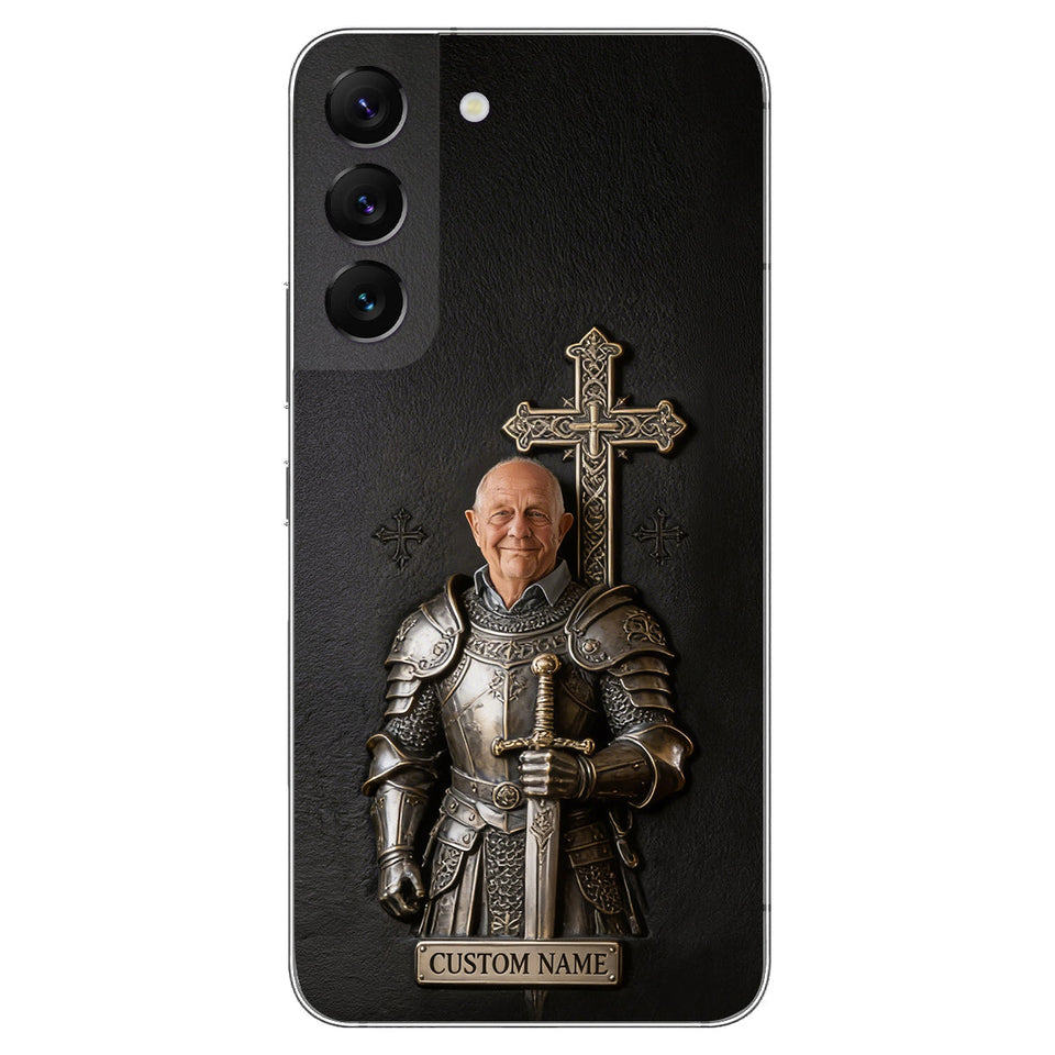 Knight Of God - Personalized Christian Leather Phone Case