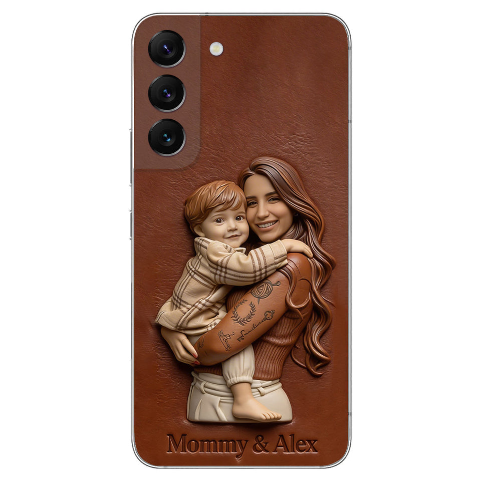 Custom Any Photo Gift For Mom, Grandma - Personalized Mother Leather Phone Case
