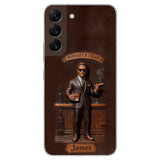 Whiskey And Cigar - Personalized Whisky 3D Embossed Leather Phone Case