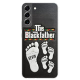 The Blackfather - Personalized Father 3D Embossed Leather Phone Case