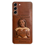 The Moment Your Heart Stopped - Personalized Memorial 3D Embossed Leather Phone Case