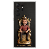The King Dad - Personalized Father 3D Embossed Leather Phone Case