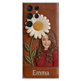 Custom Any Photo Birthmonth Flower - Personalized Self Love Leather Phone Case