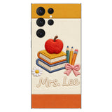 Teacher Gifts - Personalized Teacher 3D Embossed Leather Phone Case