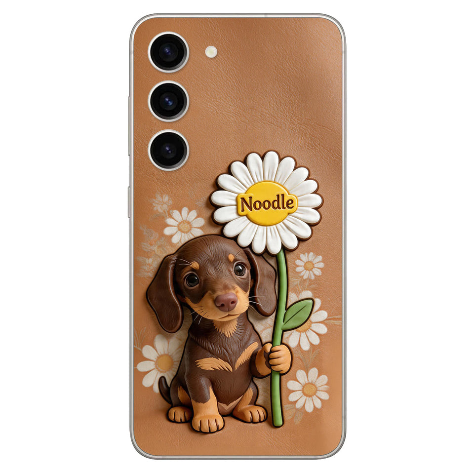 Custom Any Photo - Personalized Dog 3D Embossed Leather Phone Case
