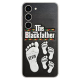 The Blackfather - Personalized Father 3D Embossed Leather Phone Case