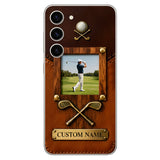 The Memory On The Course - Personalized Golf Leather Phone Case