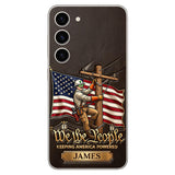 We The People - Personalized Lineman 3D Embossed Leather Phone Case