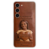 The Moment Your Heart Stopped - Personalized Memorial 3D Embossed Leather Phone Case