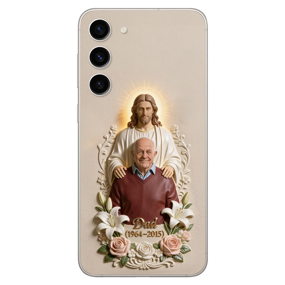 Memorial Gift Idea, Gift for Lost of Loved Ones - Personalized Memorial 3D Embossed Leather Phone Case